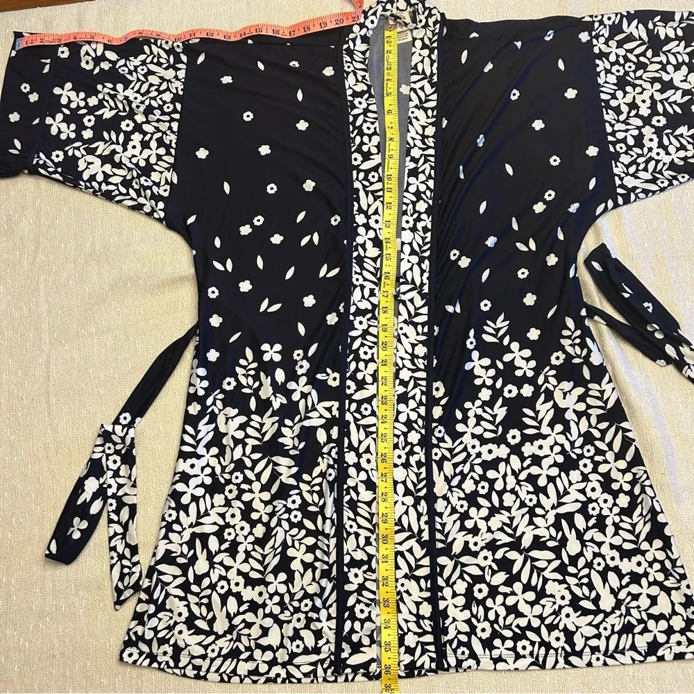 In Bloom by Jonquil Navy Blue Floral Kimono Robe - 3 Available! - Picture 12 of 13